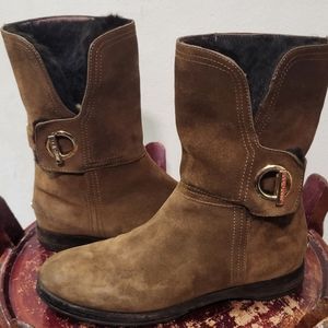 Jimmy Choo Tan Suede Ankle Booties